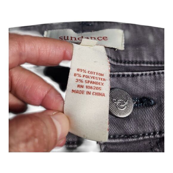 Sundance P10 Gray Skinny Jeans Side Lace/Embroidered Panel Casual Boho Festival - Picture 6 of 9